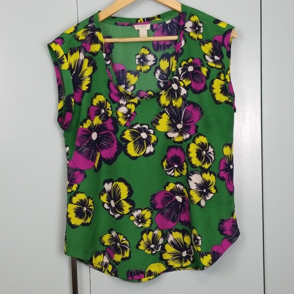 J.Crew printed flowery top size 10   *N2